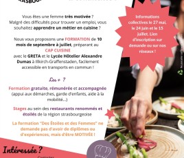 Des Étoiles et des Femmes permet à 12 femmes éloignées de l’emploi de suivre un CAP cuisine en alternance