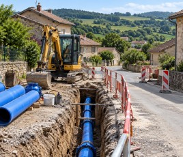 Renouveler les réseaux d’eau pour limiter les fuites : l’une des priorités défendues par les entreprises de travaux publics de l’Ain face au ralentissement de la commande publique