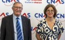 Le président du Cnas, René Régnault, et la nouvelle directrice générale, Lysiane Yvon